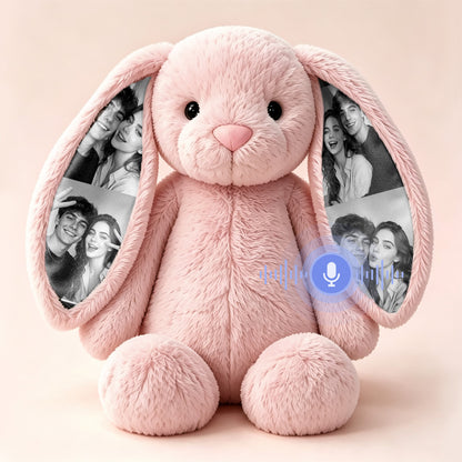 Personalized Voice Recording Bunny Plush – Custom Photo & Sound Gift