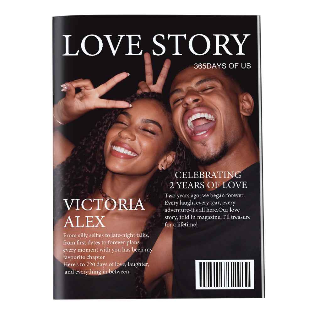 Personalized Love Story Magazine for Couples – Custom Photo Anniversary Keepsake Gift