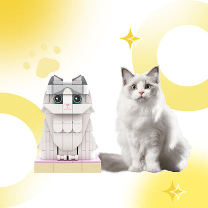 Custom Full-Body Brick Figure – 1 Cat