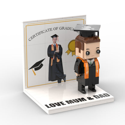 Custom Full-Body Brick Figure with Personalized Text – 1 Person Display Panel