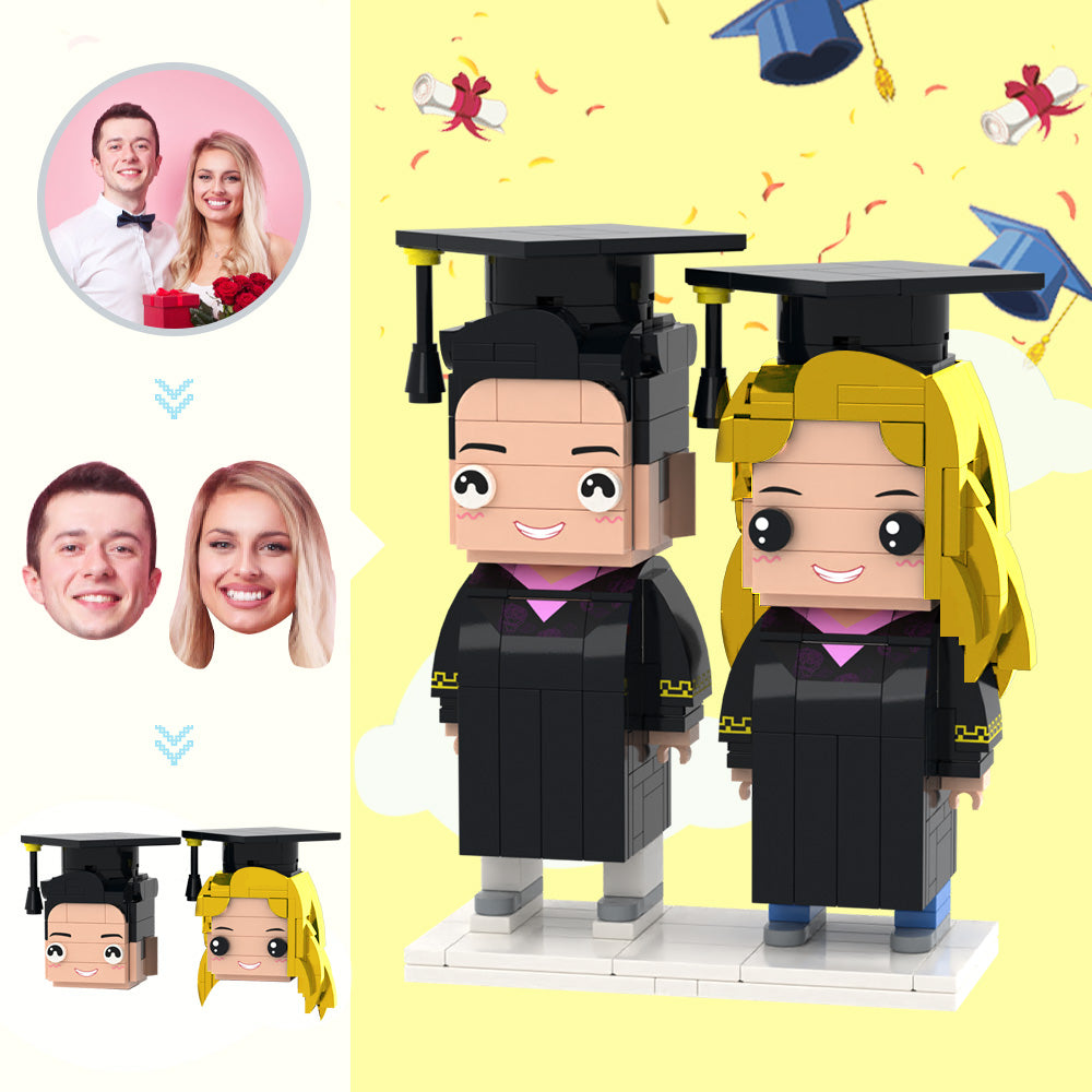Custom Graduation Brick Figures — Personalized 2-Person Gift