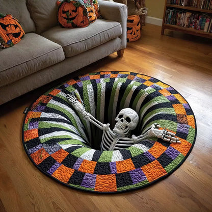 MadeMine 3D optical illusion Halloween rug featuring a spooky bottomless hole design, non-slip area rug for Halloween party and home decor