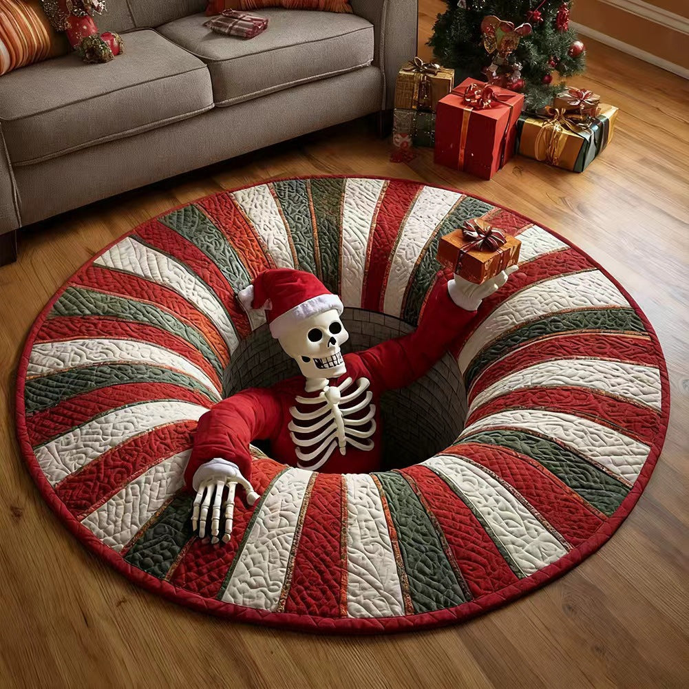 MadeMine 3D optical illusion Halloween rug with spooky bottomless hole design, non-slip area rug for Halloween decor and party use