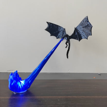 MadeMine Halloween Dragon Flame Book Nook with glowing LED fire dragon for spooky fantasy bookshelf decor, perfect for haunted home.