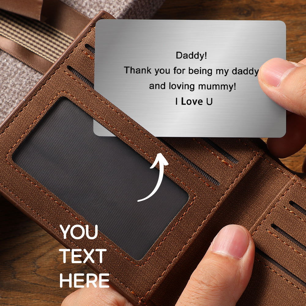 Personalized Wallet Insert Photo Card Stainless Steel Wallet Insert Card 10