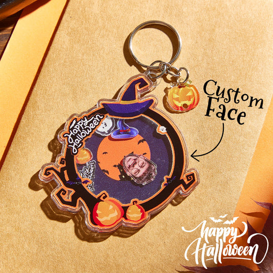 MadeMine personalized Halloween face keychain with humorous design, perfect as a fun Halloween gift accessory.
