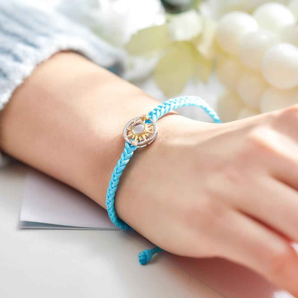 Custom Photo Projection Bracelet Sun Flower Fashion Couple Gifts