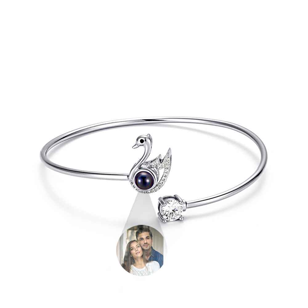 Custom Projection Bracelet Personalized Photo Bracelet Heart Jewelry Gift for Her