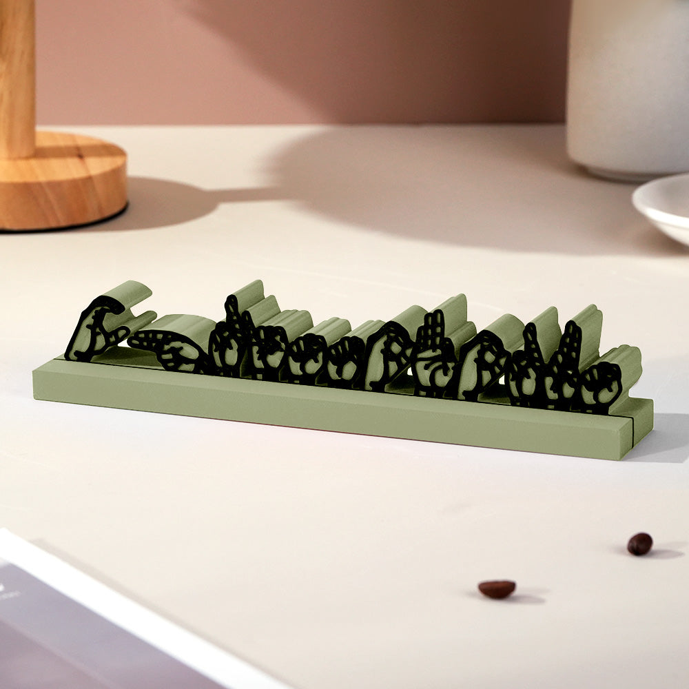 Personalized Sign Language Desk Name Plate – 3D Printed Interpreter & Teacher Gift