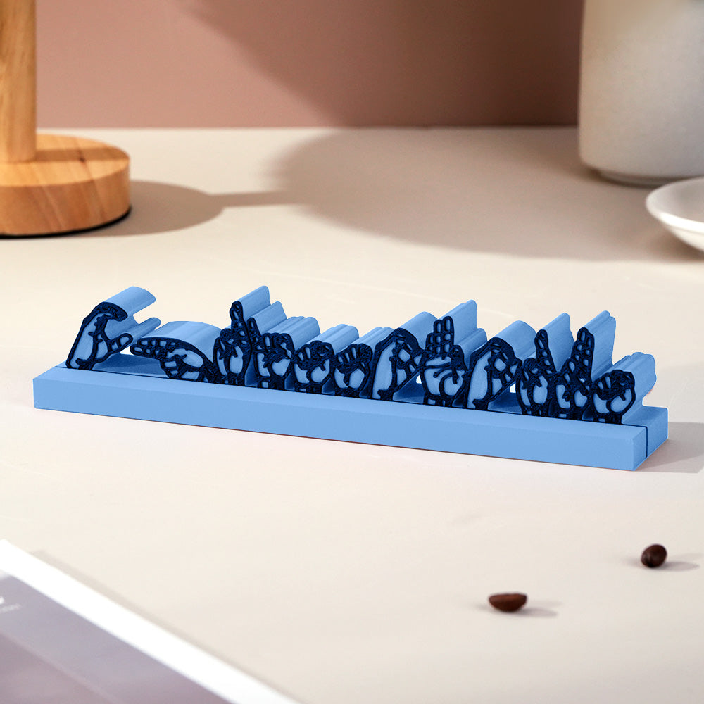 Personalized Sign Language Desk Name Plate – 3D Printed Interpreter & Teacher Gift