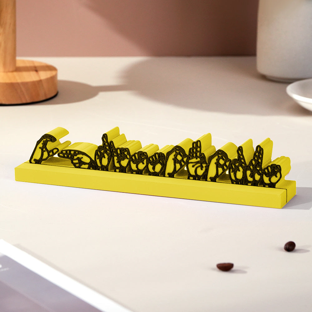 Personalized Sign Language Desk Name Plate – 3D Printed Interpreter & Teacher Gift