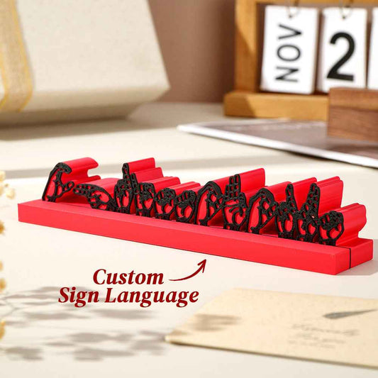 Personalized Sign Language Desk Name Plate – 3D Printed Interpreter & Teacher Gift