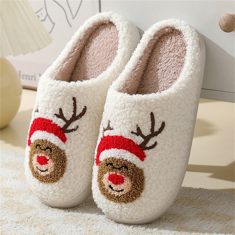 MadeMine Christmas Gingerbread Man slippers featuring Santa Claus shoes design, cozy cotton home slippers with festive holiday style