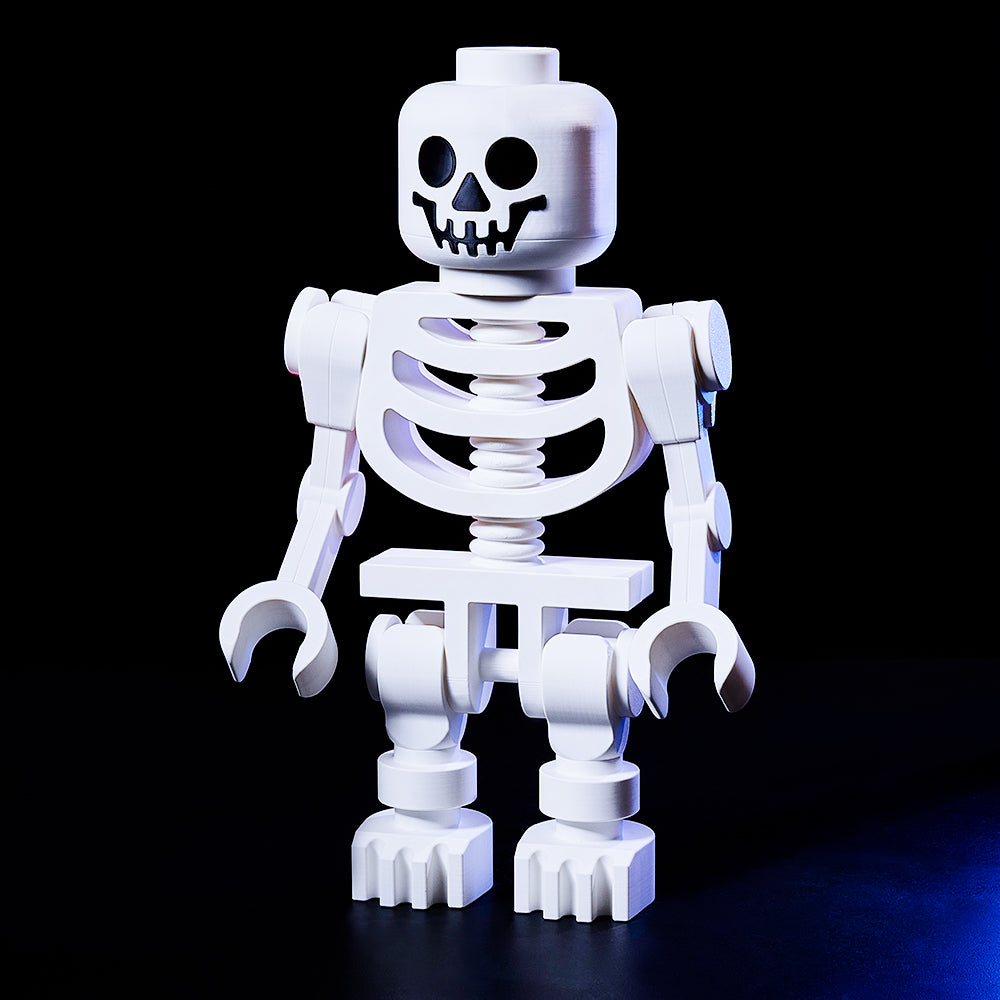 White giant skeleton figure from MadeMine, 3D printed decoration, perfect for collection or whimsical home decor.