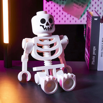 MadeMine white 3D printed giant skeleton figure, perfect for home decor and collectors, showcasing detailed bone design.