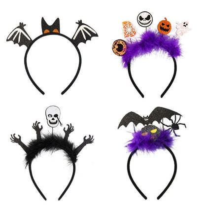 4 Diademas de Halloween, Aros para el Pelo de Halloween, Accesorios para el Pelo para Niñas