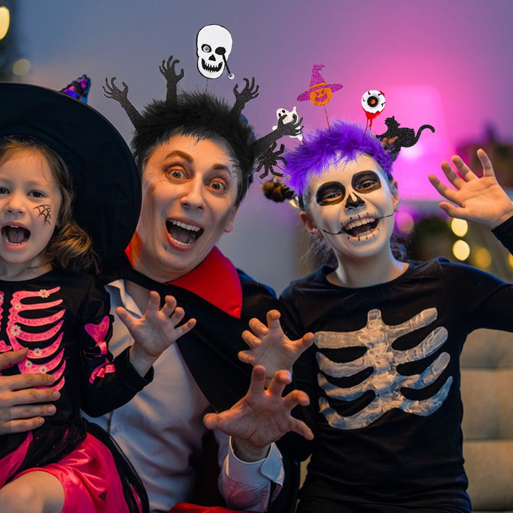 4 Diademas de Halloween, Aros para el Pelo de Halloween, Accesorios para el Pelo para Niñas