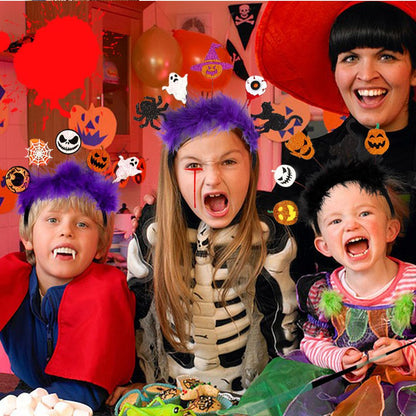4 Diademas de Halloween, Aros para el Pelo de Halloween, Accesorios para el Pelo para Niñas