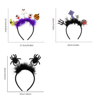 4 Diademas de Halloween, Aros para el Pelo de Halloween, Accesorios para el Pelo para Niñas