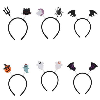 6 Diademas de Halloween, Aros para el Pelo de Halloween para Suministros de Fiesta, Decoración de Cosplay