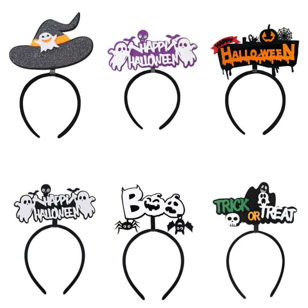 6 Diademas de Halloween, Aros para el Pelo de Halloween para Suministros de Fiesta, Decoración de Cosplay