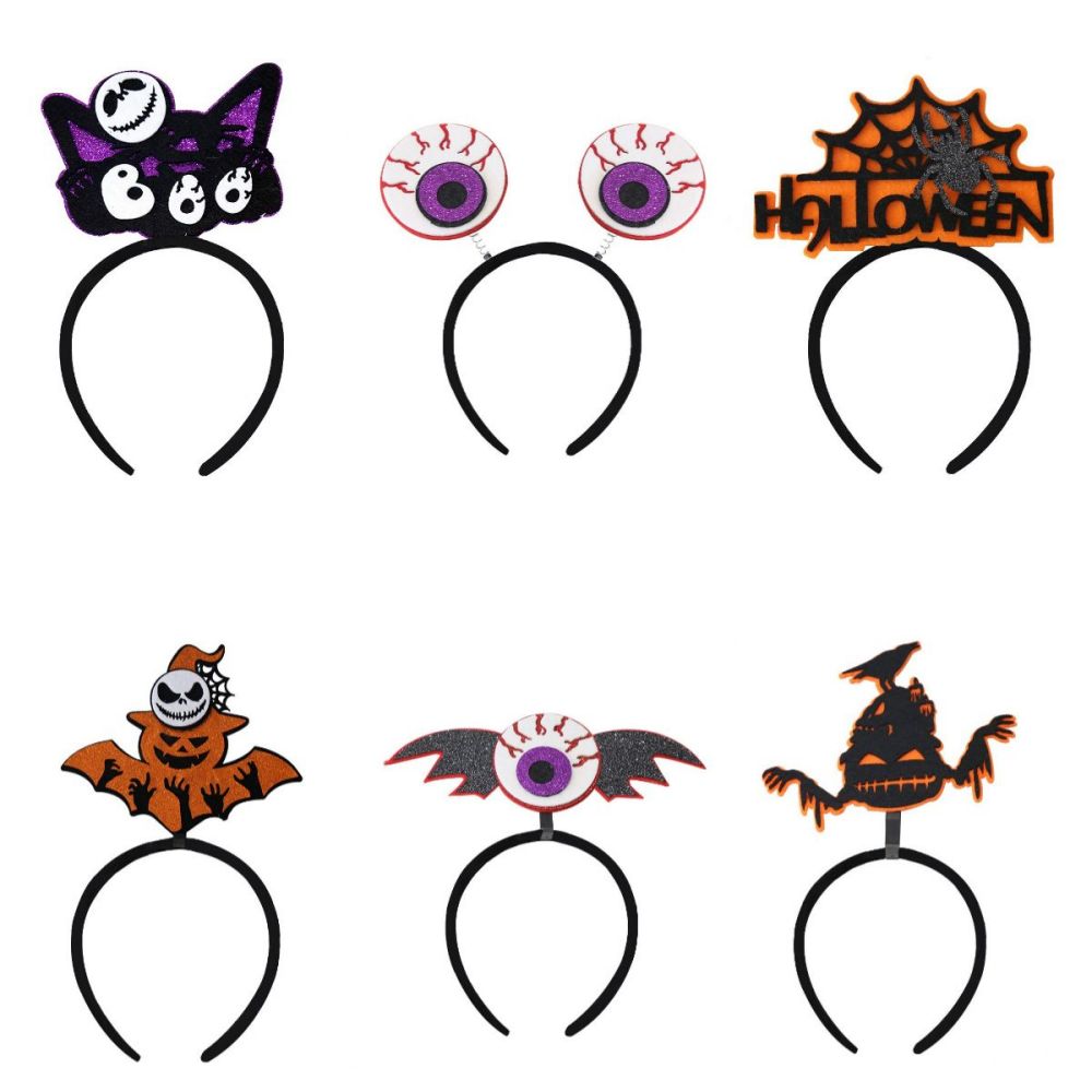 6 Diademas de Halloween, Aros para el Pelo de Halloween para Suministros de Fiesta, Decoración de Cosplay