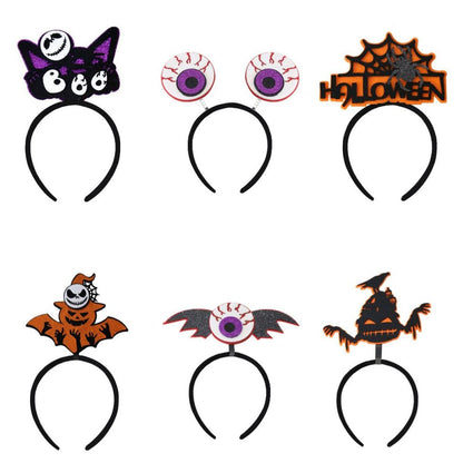6 Diademas de Halloween, Aros para el Pelo de Halloween para Suministros de Fiesta, Decoración de Cosplay