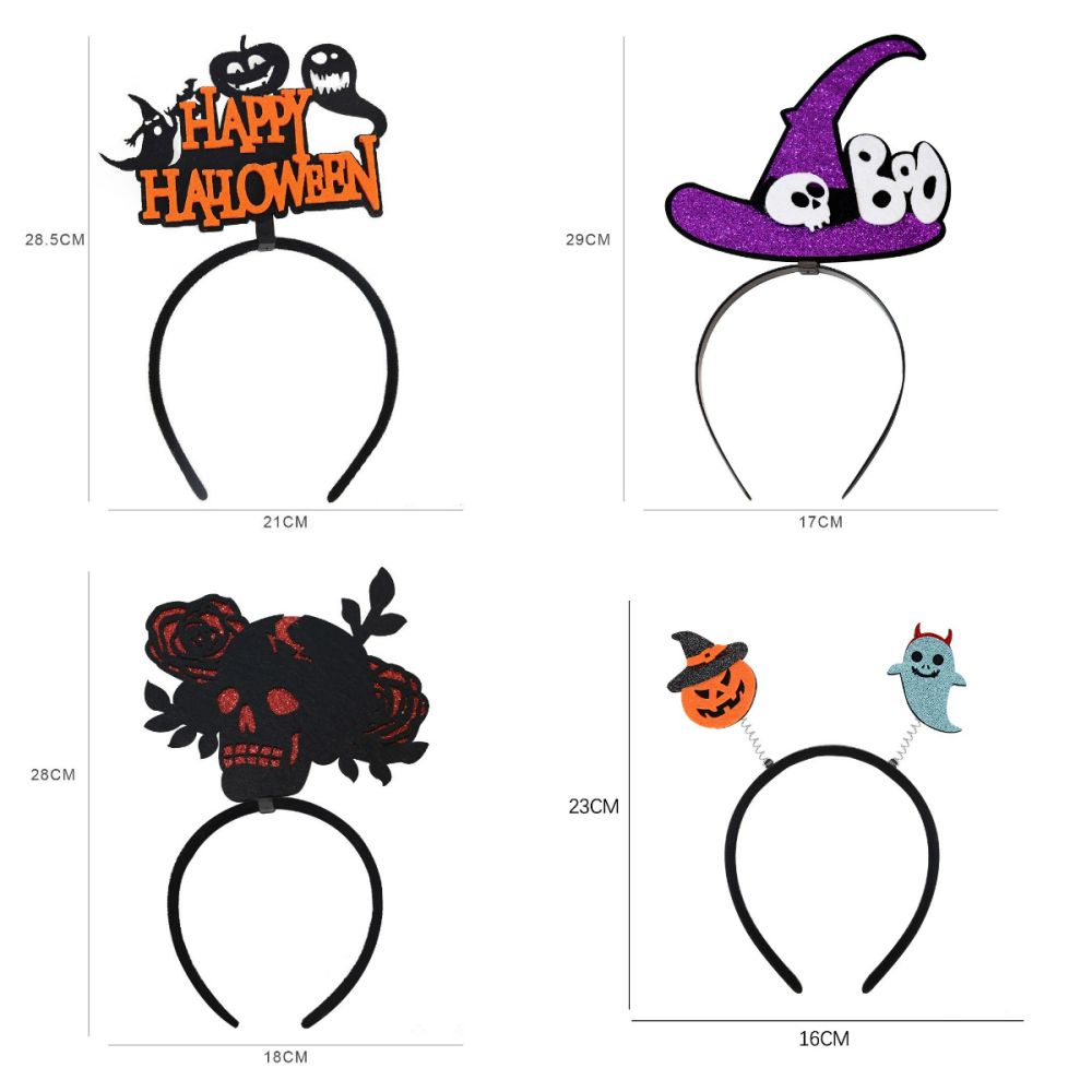 6 Diademas de Halloween, Aros para el Pelo de Halloween para Suministros de Fiesta, Decoración de Cosplay