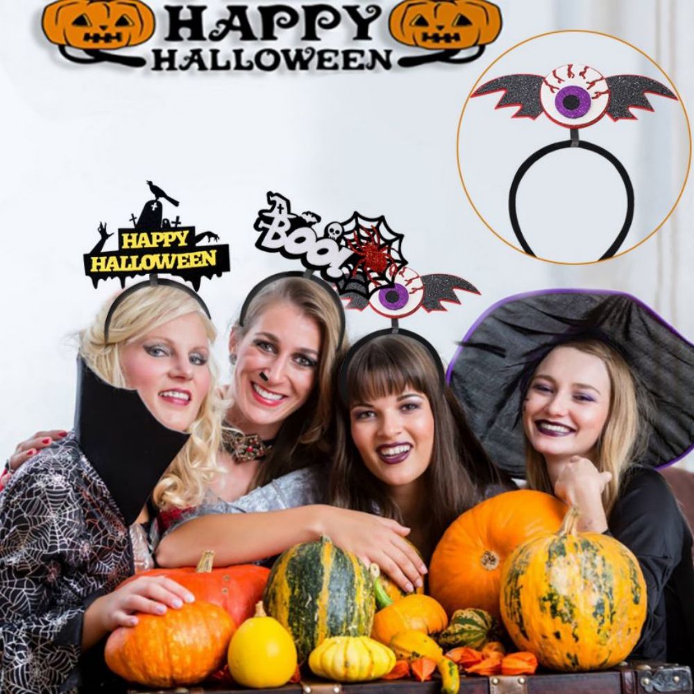 6 Diademas de Halloween, Aros para el Pelo de Halloween para Suministros de Fiesta, Decoración de Cosplay