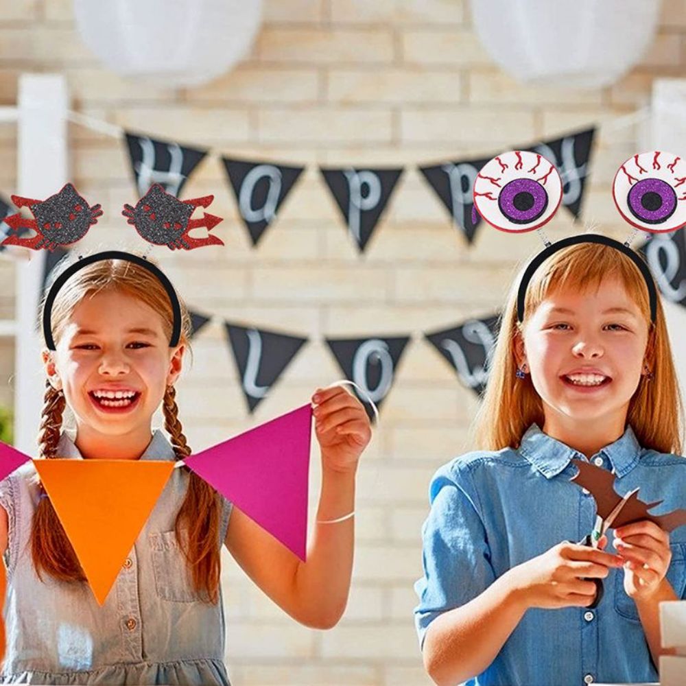 6 Diademas de Halloween, Aros para el Pelo de Halloween para Suministros de Fiesta, Decoración de Cosplay