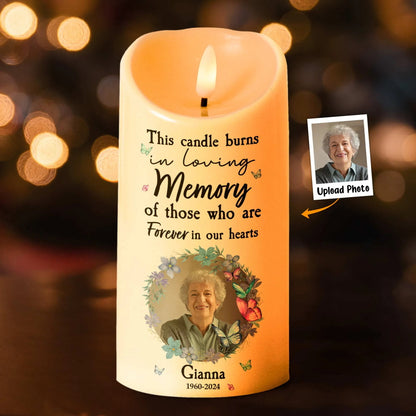Custom Photo Memorial LED Candle – Personalised Remembrance Gift