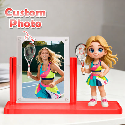 Custom 3D mini figure of a person made from eco-resin, detailed keepsake sculpture by MadeMine.
