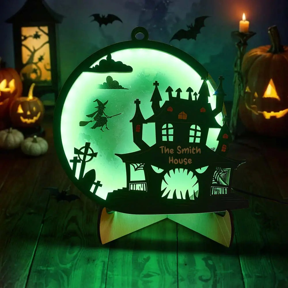 Luz de Halloween personalizada con nombre, decoración para el hogar, lámpara de noche para Halloween, regalo de Halloween.