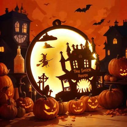 Luz de Halloween personalizada con nombre, decoración para el hogar, lámpara de noche para Halloween, regalo de Halloween.