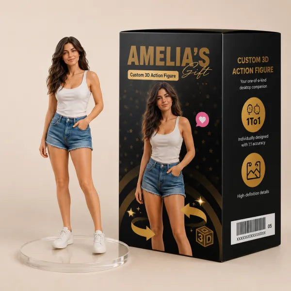 Custom 3D Photo Figurine with Display Box
