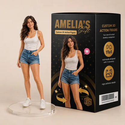Custom 3D Photo Figurine with Display Box