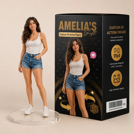 Custom 3D Photo Figurine with Display Box
