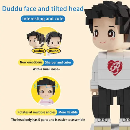 Custom Full-Body Duddu Brick Figures – 2 People (Pregnancy Edition)