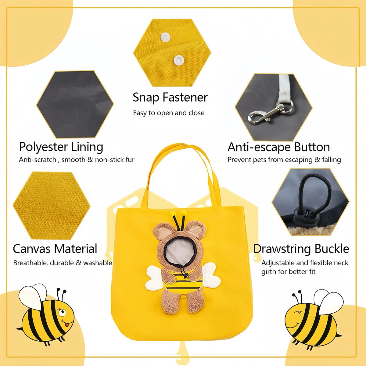 MadeMine personalized pet carrier sling bag with breathable canvas for small dogs and cats, featuring a customizable name and shoulder strap.