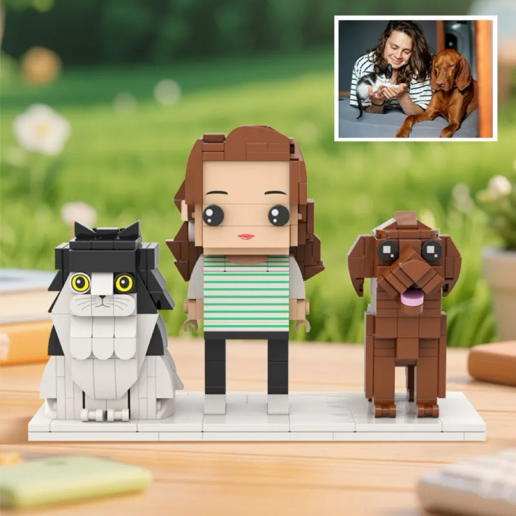 Custom Full-Body Brick Figures of 1 People with