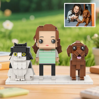 Custom Full-Body Brick Figures of 1 People with
