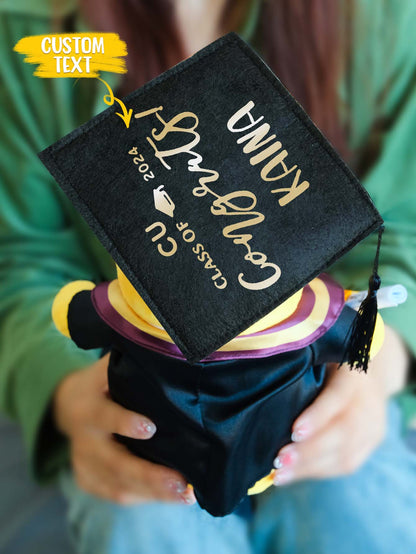 Personalized Graduation Bear - Custom Name & Date Engraved Keepsake Gift - Mini Brick Custom