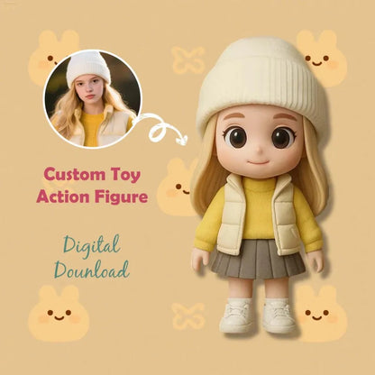 Custom 3D mini desk figurine from your photo by MadeMine, detailed office figurine with personalized design on a flat surface.