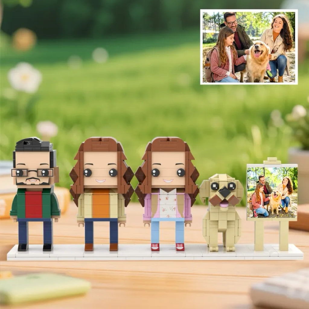 Custom Full-Body Brick Figures of 1 People with 6