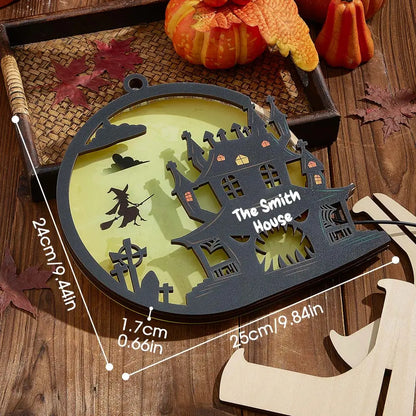 Luz de Halloween personalizada con nombre, decoración para el hogar, lámpara de noche para Halloween, regalo de Halloween.