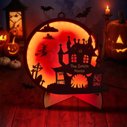 Luz de Halloween personalizada con nombre, decoración para el hogar, lámpara de noche para Halloween, regalo de Halloween.