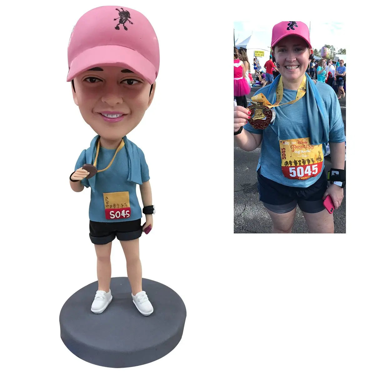 Fully Body Custom Bobbleheads for One Person with Engraved Text