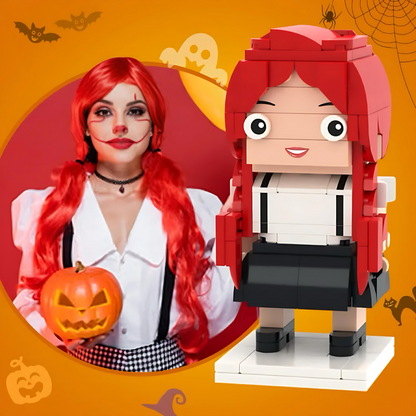 Figuras de ladrillo personalizadas de cuerpo completo para 1 persona, bloques de partículas pequeñas, figuras de payasa, regalos de Halloween, juguetes de bloques de partículas pequeñas personalizados.