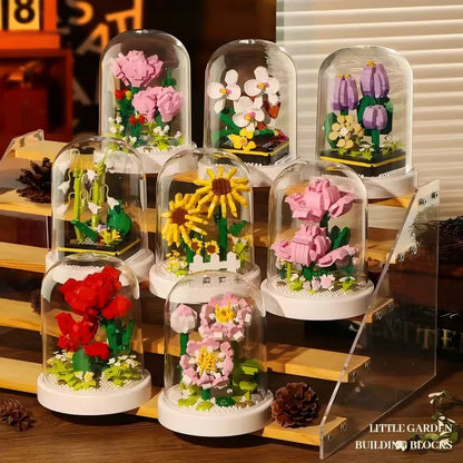 Carnation Bouquets DIY Flower Building Set Perfect Birthday Gift with Dust Cover Valentines Gift