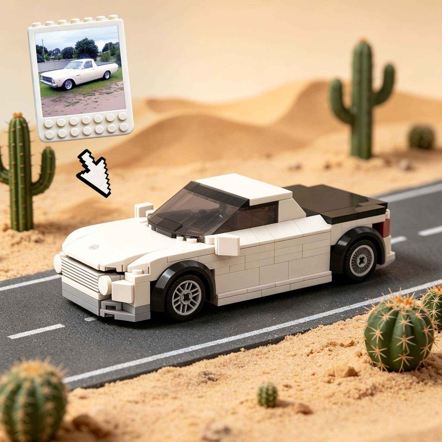 Custom Brick Car Building Set - Handcrafted Sports Car Model, Collectible Gift for Adults